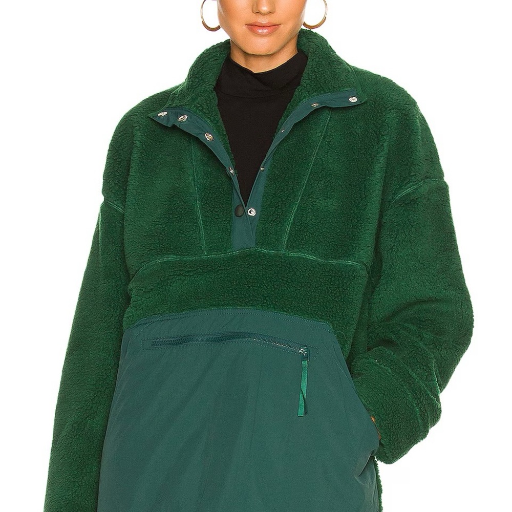 LPA SNAP FRONT PULLOVER - Women's Green Fleece Jacket